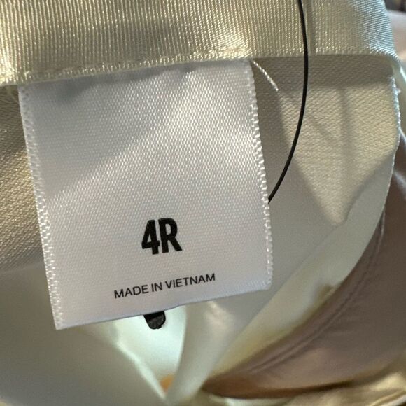 Express White Cream Super High Waisted Satin Cargo Ankle Pants - Picture 9 of 11